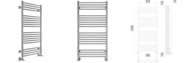 Водяной полотенцесушитель «Terminus» Аврора П20 53/100 хром Водяной полотенцесушитель «Terminus» Аврора П20 53/100 хром