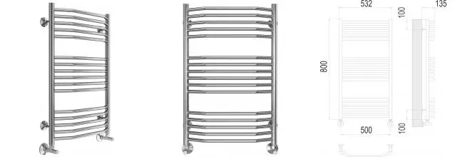 Водяной полотенцесушитель «Terminus» Виктория П16 53/80 хром