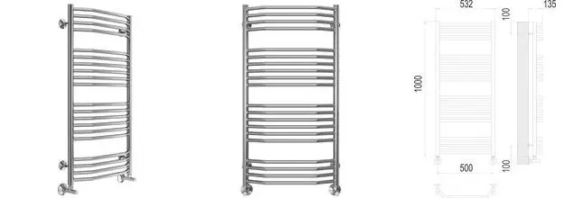 Водяной полотенцесушитель «Terminus» Виктория П20 53/100 хром