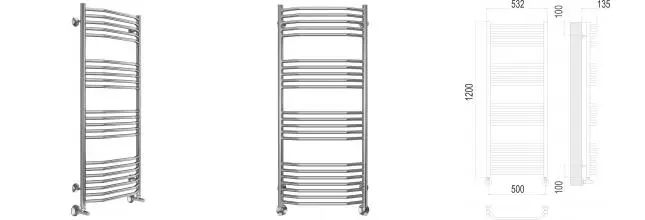 Водяной полотенцесушитель «Terminus» Виктория П22 53/120 хром