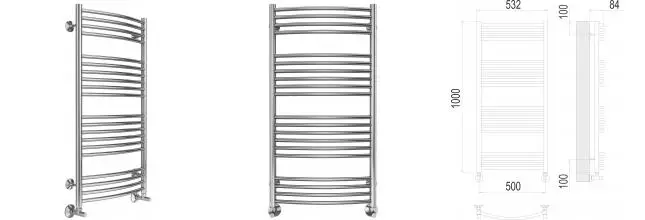 Водяной полотенцесушитель «Terminus» Классик П20 53/100 хром