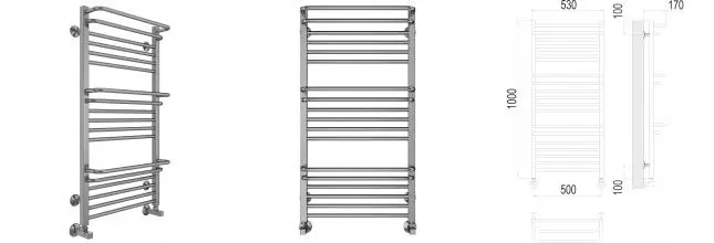 Водяной полотенцесушитель «Terminus» Орион П18 53/100 хром Водяной полотенцесушитель «Terminus» Орион П18 53/100 хром