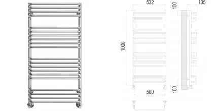 Водяной полотенцесушитель «Terminus» Стандарт П20 53/100 хром