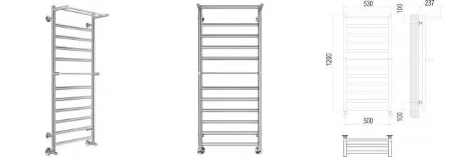 Водяной полотенцесушитель «Terminus» Хендрикс П12 53/120 хром с полкой Водяной полотенцесушитель «Terminus» Хендрикс П12 53/120 хром с полкой