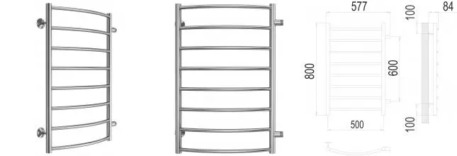 Водяной полотенцесушитель «Terminus» Классик П8 58/80 хром универсальный