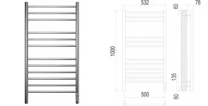 Электрический полотенцесушитель «Terminus» Аврора П12 53/100 Sensor Quick Touch хром правый Электрический полотенцесушитель «Terminus» Аврора П12 53/100 Sensor Quick Touch хром правый