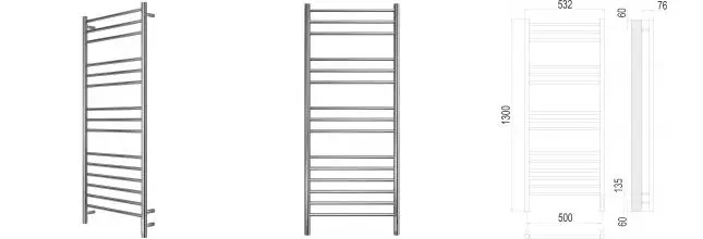 Электрический полотенцесушитель «Terminus» Аврора П15 53/130 Sensor Quick Touch хром правый Электрический полотенцесушитель «Terminus» Аврора П15 53/130 Sensor Quick Touch хром правый