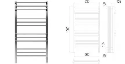 Электрический полотенцесушитель «Terminus» Соренто П12 53/100 Sensor Quick Touch хром правый