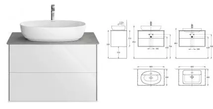 Тумба под раковину «Kerama Marazzi» Plaza Modern 80/2 подвесная белая Тумба под раковину «Kerama Marazzi» Plaza Modern 80/2 подвесная белая