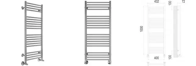 Водяной полотенцесушитель «Terminus» Аврора П20 43/100 хром