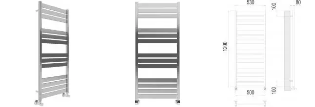 Водяной полотенцесушитель «Terminus» Латтэ П13 53/120 хром