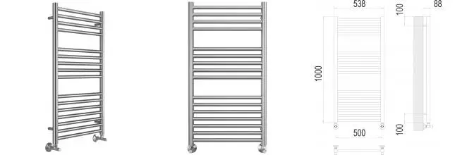 Водяной полотенцесушитель «Terminus» Альба П16 54/100 хром