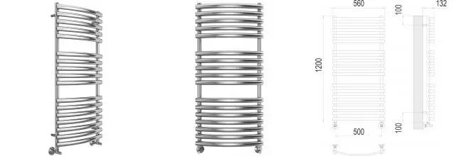 Водяной полотенцесушитель «Terminus» Капри П17 56/120 хром