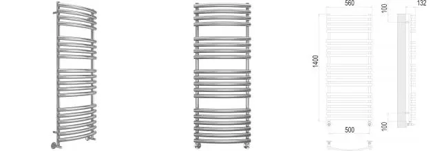 Водяной полотенцесушитель «Terminus» Капри П19 56/140 хром Водяной полотенцесушитель «Terminus» Капри П19 56/140 хром