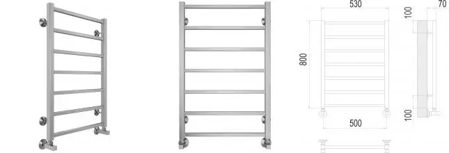 Водяной полотенцесушитель «Terminus» Контур П7 53/80 хром