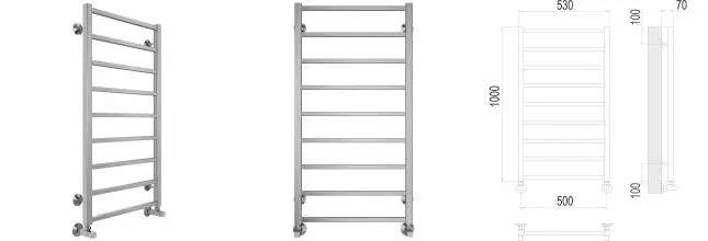 Водяной полотенцесушитель «Terminus» Контур П9 53/100 хром