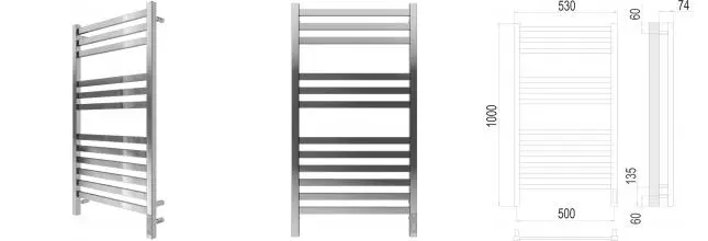 Электрический полотенцесушитель «Terminus» Ното П12 53/100 Sensor Quick Touch хром правый