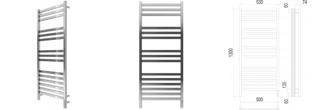 Электрический полотенцесушитель «Terminus» Ното П15 53/130 Sensor Quick Touch хром правый