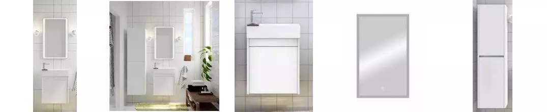Мебель для ванной подвесная «Art&Max» Family 40 с 1 дверцей Bianco Lucido