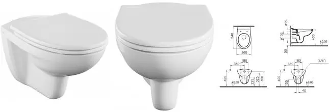 Подвесной унитаз «Norm» Fit 6855B099-1777 (Fit 800-003-709) белый с сиденьем дюропласт с микролифтом белое