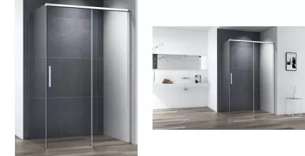 Душевой угол-ограждение «Cezares» Duet Soft-M-AH-1-160/90-C-Cr 160/90 прозрачный/хром прямоугольный без поддона универсальный