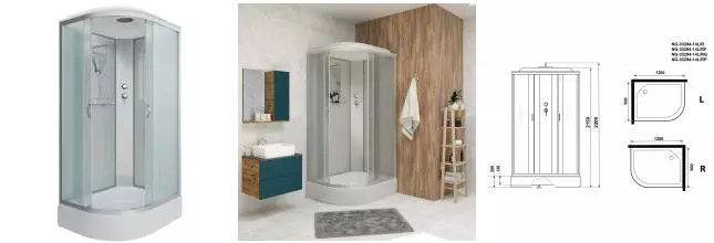 Душевая кабина «Niagara» NG-33294-14R 120/90 средний поддон матовая/белая правая Душевая кабина «Niagara» NG-33294-14R 120/90 средний поддон матовая/белая правая
