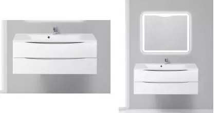 Тумба с раковиной «Belbagno» Marino 110 (BB1100/450-LV-MR-PR 110/45) подвесная Bianco Opaco Тумба с раковиной «Belbagno» Marino 110 (BB1100/450-LV-MR-PR 110/45) подвесная Bianco Opaco