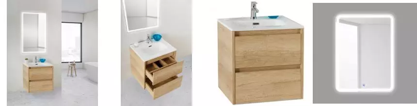 Мебель для ванной подвесная «Belbagno» Kraft-39 50 Rovere Nebrasca Nature