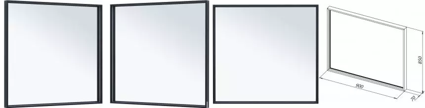Зеркало «Allen Brau» Liberty 90 с подсветкой чёрный браш