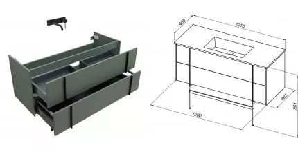 Тумба под раковину «Allen Brau» Reality 120 подвесная олива матовый Тумба под раковину «Allen Brau» Reality 120 подвесная олива матовый