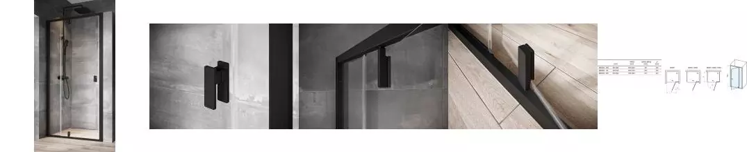 Душевая дверь «Ravak» Nexty NDOP2-120 120/195 Transparent/чёрная универсальная Душевая дверь «Ravak» Nexty NDOP2-120 120/195 Transparent/чёрная универсальная