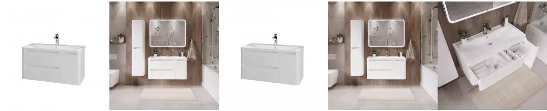 Тумба под раковину «Grossman» Адель 100 (Aдель-100) подвесная белый глянец правая