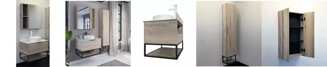 Мебель для ванной подвесная «Comforty» Порто 75 дуб дымчатый/белая/графит