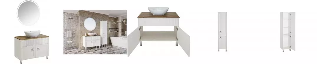 Мебель для ванной «ASB-Woodline» Риола 100 слоновая кость/ясень