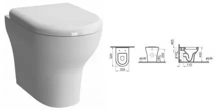 Приставной унитаз «Vitra» Zentrum 5788B003-0075 (94-003-009) белый с сиденьем дюропласт с микролифтом белое Приставной унитаз «Vitra» Zentrum 5788B003-0075 (94-003-009) белый с сиденьем дюропласт с микролифтом белое
