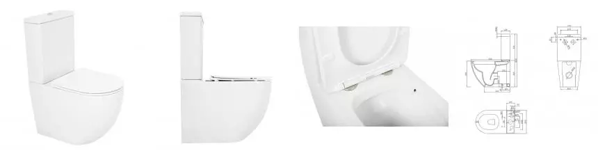 Унитаз компакт безободковый «Cezares» Stylus CZR-152-CPR/CZR-151-T/CZR-2316-SC белый с сиденьем дюропласт с микролифтом Унитаз компакт безободковый «Cezares» Stylus CZR-152-CPR/CZR-151-T/CZR-2316-SC белый с сиденьем дюропласт с микролифтом