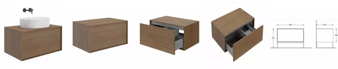 Тумба с раковиной «Kerama Marazzi» Atollo 80 (Sabbia 50/37 WHT.M) подвесная деревянная