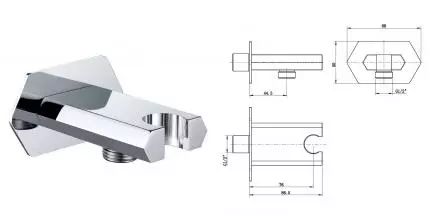 Подключение для душевого шланга «Lemark» LM3985C с держателем для лейки хром Подключение для душевого шланга «Lemark» LM3985C с держателем для лейки хром