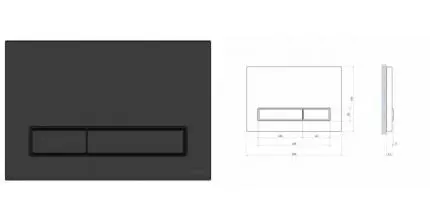 Кнопка смыва «Cersanit» Blick 64115 черная матовая Кнопка смыва «Cersanit» Blick 64115 черная матовая