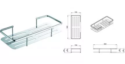 Полка в ванну «Azario» AZ835 на стену хром