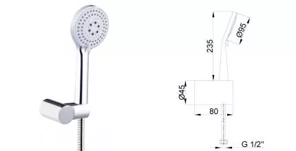 Душевой гарнитур «Azario» Mano AZ15786010 хром Душевой гарнитур «Azario» Mano AZ15786010 хром