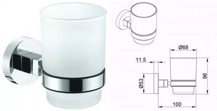 Стакан для зубных щёток «Azario» Nessy AZ73106 на стену хром Стакан для зубных щёток «Azario» Nessy AZ73106 на стену хром