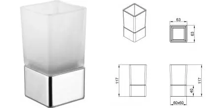 Стакан для зубных щёток «Azario» Rina AZ130B на стол хром