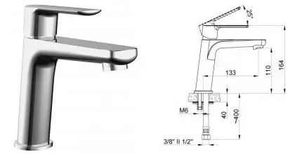 Смеситель для раковины «Azario» Sevio AZ15954501 хром