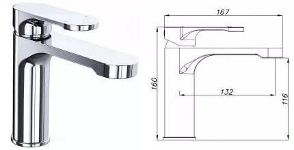 Смеситель для раковины «Azario» Viano AZ15834521 хром