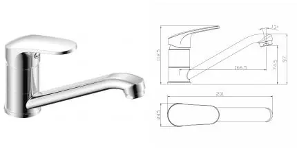 Смеситель для раковины «Rossinka» RS45-22 хром Смеситель для раковины «Rossinka» RS45-22 хром
