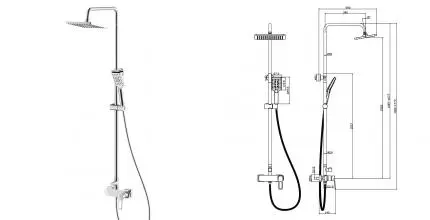 Душевая система «Rossinka» RS46-45 хром