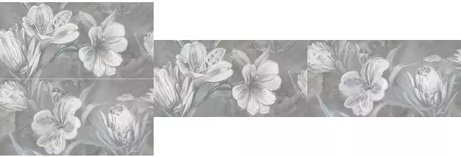 Настенное панно «Azori» Opale Flower Glossy (комплект из 2 шт.) 63x63 СК000039717 grey Настенное панно «Azori» Opale Flower Glossy (комплект из 2 шт.) 63x63 СК000039717 grey