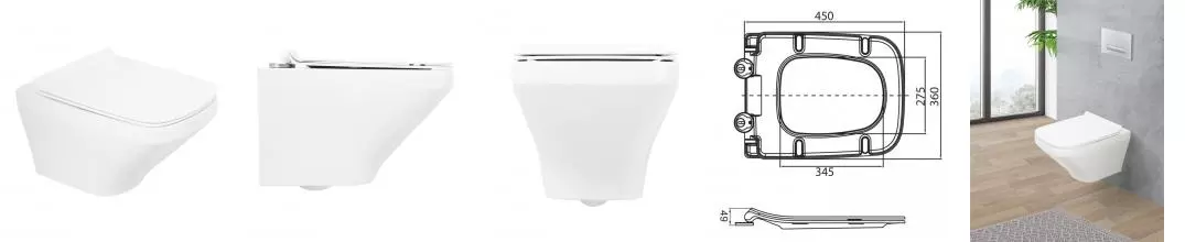 Подвесной унитаз безободковый «Belbagno» Sela BB3201CHR/BB3201SC белый с сиденьем дюропласт с микролифтом белое Подвесной унитаз безободковый «Belbagno» Sela BB3201CHR/BB3201SC белый с сиденьем дюропласт с микролифтом белое