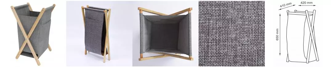 Корзина для белья «WasserKRAFT» Nau WB-772-L серая